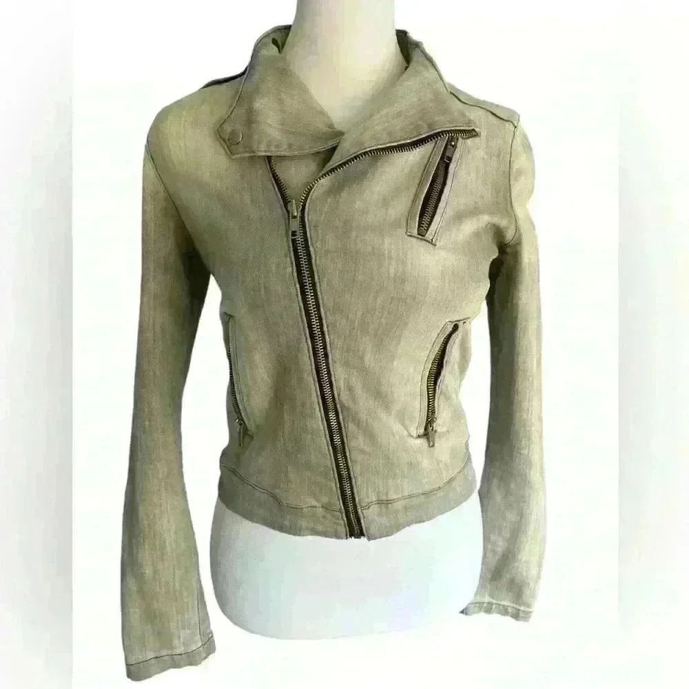 J Brand Luna Denim Jean Moto Jacket. Size XS